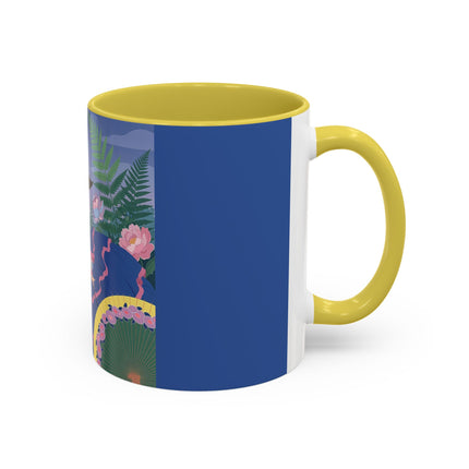 The Lady Of The Garden Stroll Colorful Mugs – Art Deco Botanical Elegance