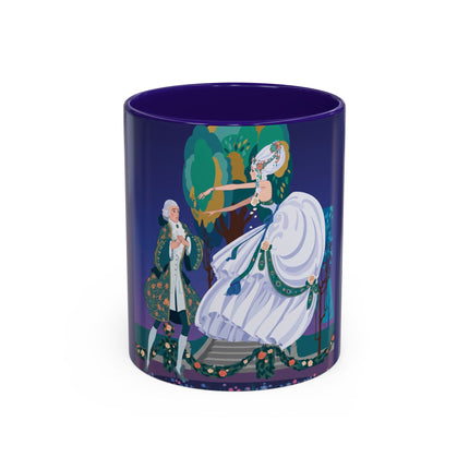 Moonlit Garden Waltz Colorful Mug (11oz, 15oz) – Rococo Romance, Garden Elegance & Enchanted Dance