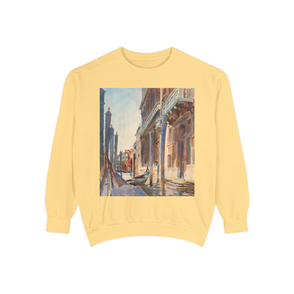 Gondola Moorings on the Grand Canal by John Singer Sargent Unisex Garment-Dyed Sweatshirt