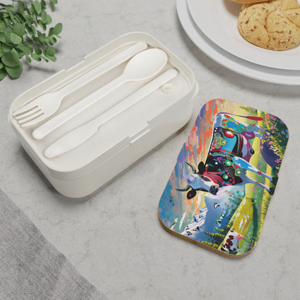 Cyber Glitch Cow Bento Lunch Box