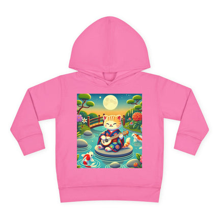 Melodic Kitten by the Koi Pond Toddler Pullover Fleece Hoodie