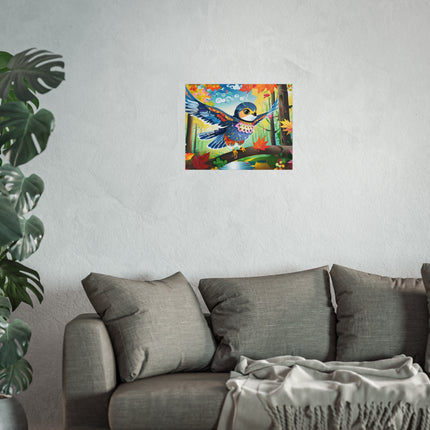 Baby Hawk Plays in Forest Fine Art Posters