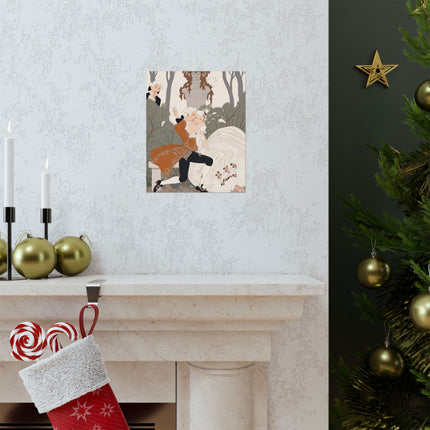 💌🌹 Shhh! Matte Vertical Poster – George Barbier Art Deco Secret Romance
