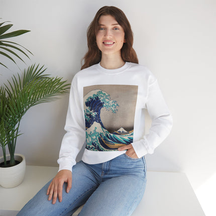 The Great Wave off Kanagawa by Katsushika Hokusai Heavy Blend™ Crewneck Sweatshirt