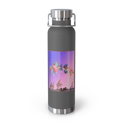 Fairies, Pixies, and Petals in Twilight's Embrace Copper Vacuum Insulated Bottle, 22 oz