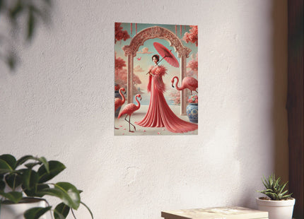 Petals, Porcelain, and Flamingos Matte Vertical Posters