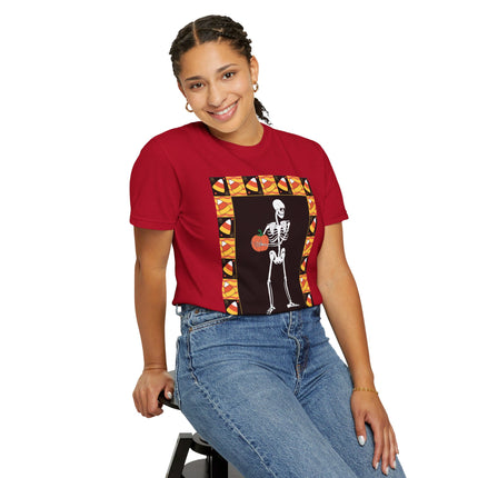 Candy Corn Skeleton Unisex Garment-Dyed T-shirt