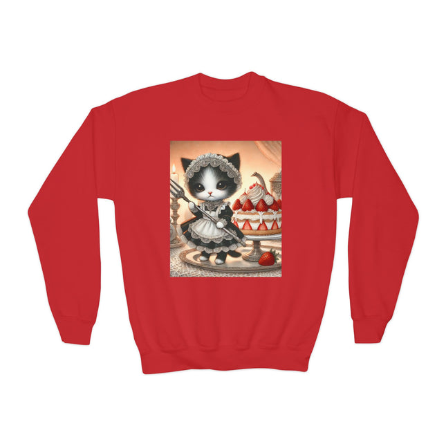Patisserie Kitten Youth Crewneck Sweatshirt – Sweet Charm, Cozy Comfort & Storybook Delight
