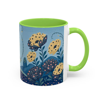 🌼🦋 The Enchanted Butterfly Garden Promenade Colorful Mug – Art Deco Floral Whimsy