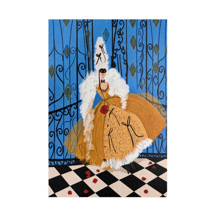 🎭🌹 The Lady At The Masquerade Gates Puzzle – Art Deco Fashion Illustration