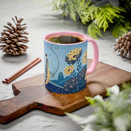 🌼🦋 The Enchanted Butterfly Garden Promenade Colorful Mug – Art Deco Floral Whimsy