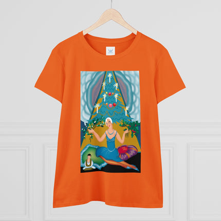 Art Deco Christmas Elegance Women's Midweight Cotton Tee