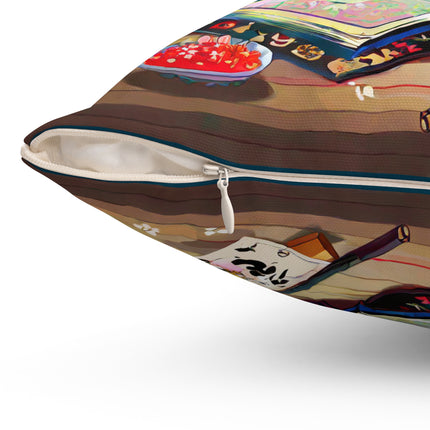 Owl's Magical Workshop Spun Polyester Square Pillow
