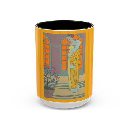 Sur Les Marches Du Jardin by Georges LePape Colorful Mugs (11oz, 15oz)