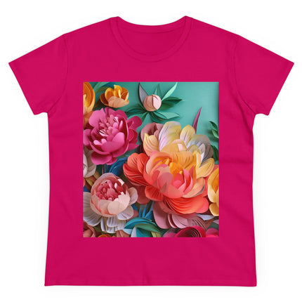 Peonies in Full Bloom Women's Midweight Cotton Tee
