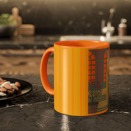 Sur Les Marches Du Jardin by Georges LePape Colorful Mugs (11oz, 15oz)