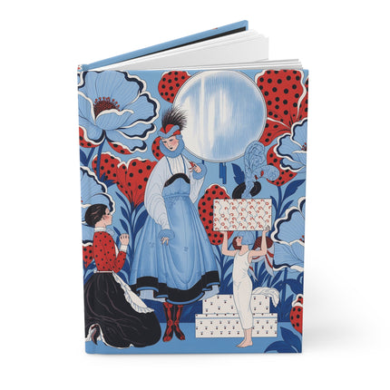 🎈🌺 The Blue Garden Balloon Fantasy Hardcover Journal – Art Deco Floral Whimsy