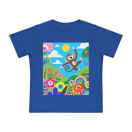 Playful Young Monkey Baby T-Shirt – A World of Joyful Adventure