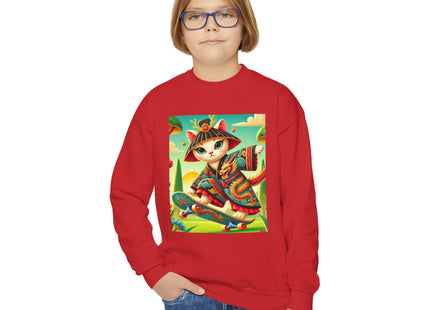 Dragon Dance on Wheels Youth Crewneck Sweatshirt
