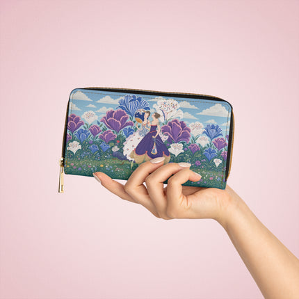 🌸🦋 The Enchanted Floral Garden Promenade Wallet – Art Deco Botanical Romance