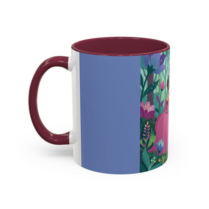 The Lady Of The Enchanted Mirror Colorful Mugs – Art Deco Botanical Elegance