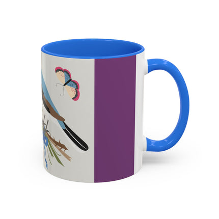 Bluebird & Butterfly Colorful Mugs – Spring Harmony & Delicate Beauty