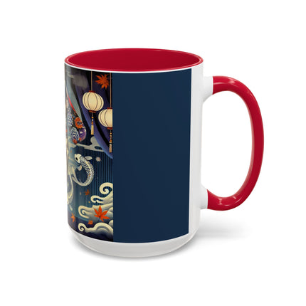 Skeleton Kabuki Performer Colorful Mugs (11oz, 15oz)
