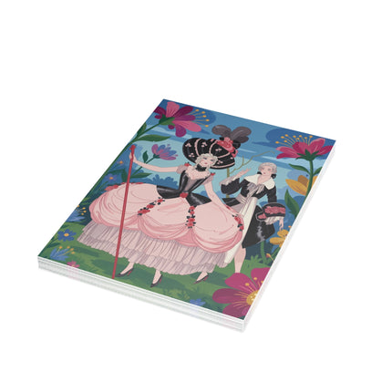 🌹🎭 The Lady Of The Rose Masquerade Greeting Card – Art Deco Garden Elegance