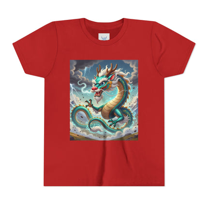 Tibetan Dragon in Battle Youth Short Sleeve Tee