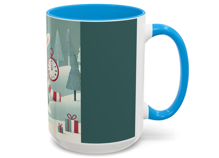 Candy Cane Timekeeper Bunny Colorful Mugs (11oz, 15oz)