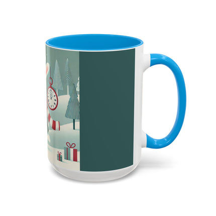 Candy Cane Timekeeper Bunny Colorful Mugs (11oz, 15oz)