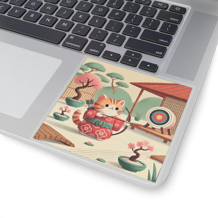 Archer Kitten in the Zen Garden Kiss-Cut Stickers (4 Sizes)