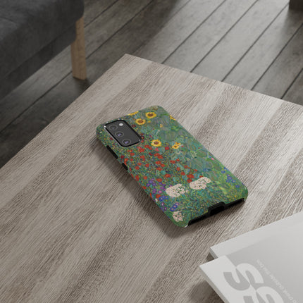 Farm Garden with Sunflowers by Gustav Klimt Phone Cases