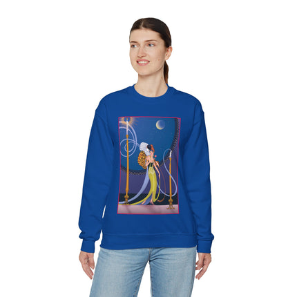 Smoke and Secrets: A Glamorous Encounter in Prohibition Era Heavy Blend™ Crewneck Sweatshirt