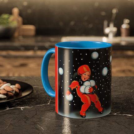 A Festive Snowball Toss Colorful Mugs (11oz, 15oz)