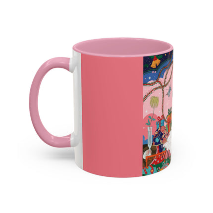 🎀🎄 Christmas Morning In The Rose Parlor Colorful Mug – Art Deco Holiday Fantasy
