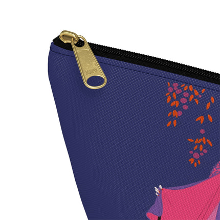 Crimson Shawl Geisha Cosmetic Bag – Elegant Mystery & Vibrant Grace