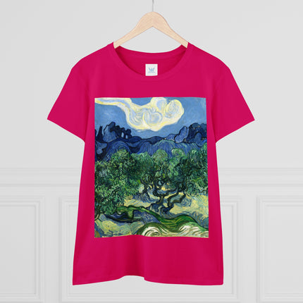 Olive Trees by Vincent Van Gogh Women's Midweight Cotton Tee