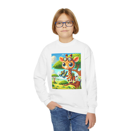 Giraffe Lookout Youth Crewneck Sweatshirt – Adventure, Curiosity & Playful Imagination