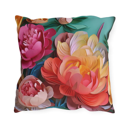 Peonies in Full Bloom Outdoor Pillows