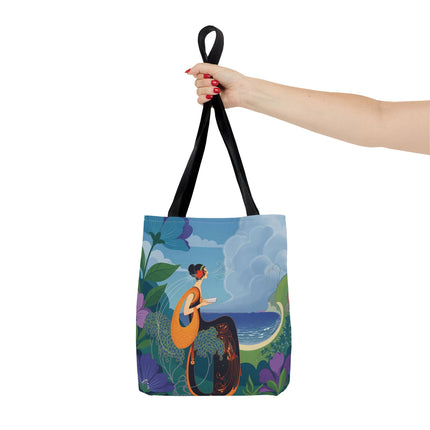 🌊🌺 The Lady Of The Seaside Garden Tote Bag – Art Deco Coastal Fantasy