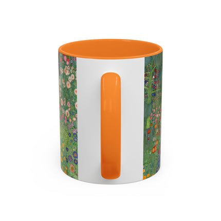 Farm Garden with Sunflowers by Gustav Klimt Colorful Mugs (11oz, 15oz)