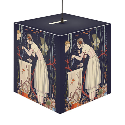The Dazzling Little Fish by George Barbier Light Cube Lamp