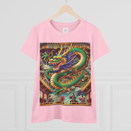 Tibetan Dragon Over Kabuki Duel Cotton Tee