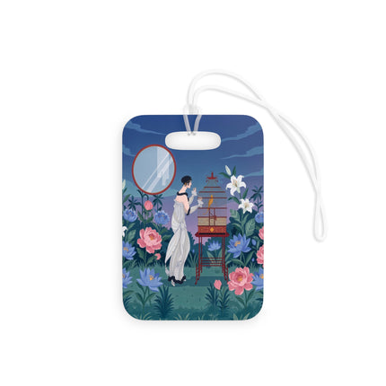 🌸🐦 The Lady Of The Garden Birdcage Luggage Tag – Art Deco Floral Elegance