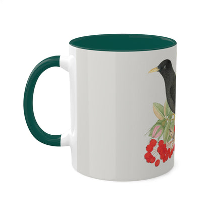 Blackbird with Roses by Anonymous Colorful Mugs, 11oz