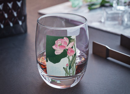 Blooming Lotus Flowers by Ohara Koson Whiskey Glass