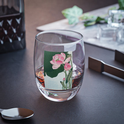 Blooming Lotus Flowers by Ohara Koson Whiskey Glass