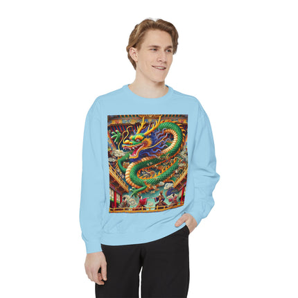 Tibetan Dragon Over Kabuki Duel Sweatshirt