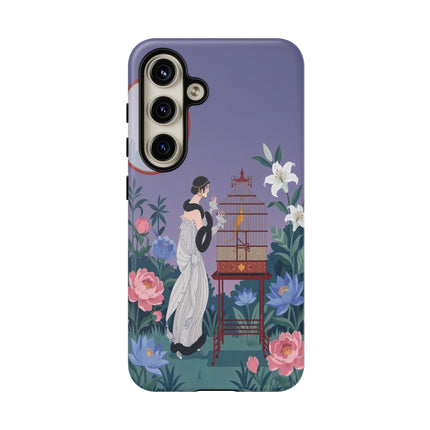 🌸🐦 The Lady Of The Garden Birdcage Phone Case – Art Deco Floral Elegance